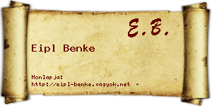 Eipl Benke névjegykártya
